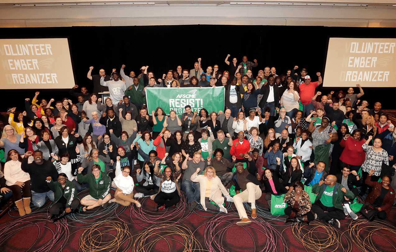 Group photo of AFSCME volunteer member organizers 